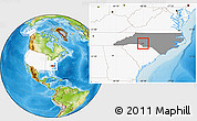 Physical Location Map of ZIP code 28215, highlighted country, highlighted state