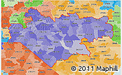 Political Shades 3D Map of ZIP codes starting with 283