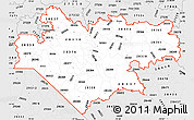 Silver Style Simple Map of ZIP codes starting with 283