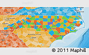Political 3D Map of North Carolina, political shades outside