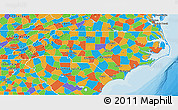 Political 3D Map of North Carolina