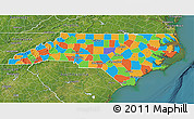Political 3D Map of North Carolina, satellite outside