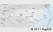 Silver Style 3D Map of North Carolina