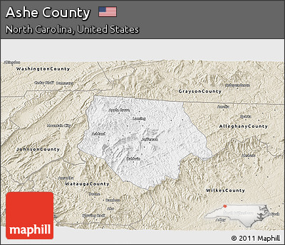 Classic Style 3D Map of Ashe County