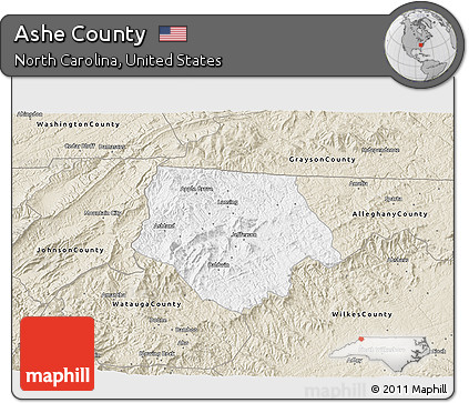 Classic Style 3D Map of Ashe County