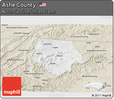 Classic Style 3D Map of Ashe County