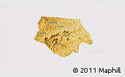 Physical 3D Map of Ashe County, cropped outside