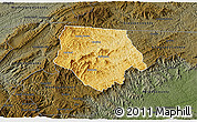 Physical 3D Map of Ashe County, darken