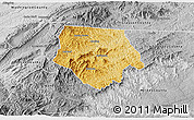Physical 3D Map of Ashe County, desaturated