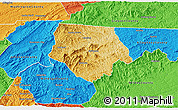 Physical 3D Map of Ashe County, political outside