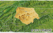 Physical 3D Map of Ashe County, satellite outside