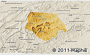 Physical 3D Map of Ashe County, shaded relief outside