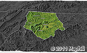 Satellite 3D Map of Ashe County, darken, desaturated