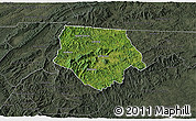 Satellite 3D Map of Ashe County, darken, semi-desaturated