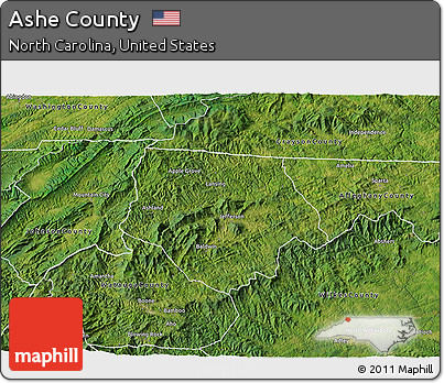 Satellite 3D Map of Ashe County