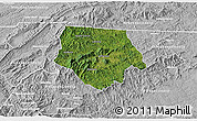 Satellite 3D Map of Ashe County, lighten, desaturated