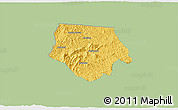Savanna Style 3D Map of Ashe County, single color outside