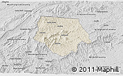 Shaded Relief 3D Map of Ashe County, desaturated
