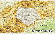 Shaded Relief 3D Map of Ashe County, physical outside