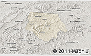 Shaded Relief 3D Map of Ashe County, semi-desaturated