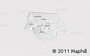 Silver Style 3D Map of Ashe County, single color outside