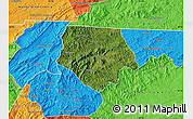 Satellite Map of Ashe County, political outside