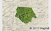 Satellite Map of Ashe County, shaded relief outside
