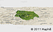Satellite Panoramic Map of Ashe County, shaded relief outside