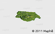 Satellite Panoramic Map of Ashe County, single color outside