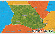 Satellite 3D Map of Bladen County, political outside