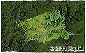 Satellite 3D Map of Buncombe County, darken