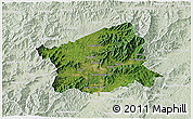 Satellite 3D Map of Buncombe County, lighten