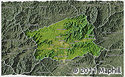 Satellite 3D Map of Buncombe County, semi-desaturated
