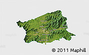 Satellite 3D Map of Buncombe County, single color outside