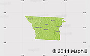 Physical Map of Gaston County, cropped outside