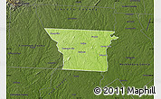 Physical Map of Gaston County, darken