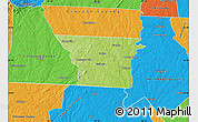 Physical Map of Gaston County, political outside