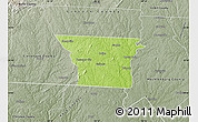 Physical Map of Gaston County, semi-desaturated