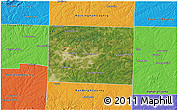 Satellite 3D Map of Guilford County, political outside