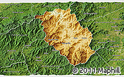 Physical 3D Map of Haywood County, satellite outside