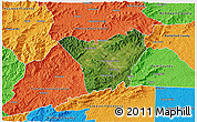 Satellite 3D Map of Henderson County, political outside
