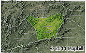 Satellite 3D Map of Henderson County, semi-desaturated