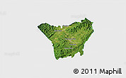 Satellite 3D Map of Henderson County, single color outside