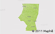 Physical 3D Map of Iredell County, cropped outside