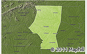 Physical 3D Map of Iredell County, darken