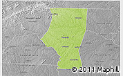 Physical 3D Map of Iredell County, desaturated