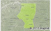 Physical 3D Map of Iredell County, semi-desaturated