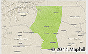 Physical 3D Map of Iredell County, shaded relief outside