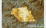 Physical Map of Macon County, darken