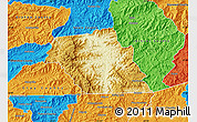 Physical Map of Macon County, political outside